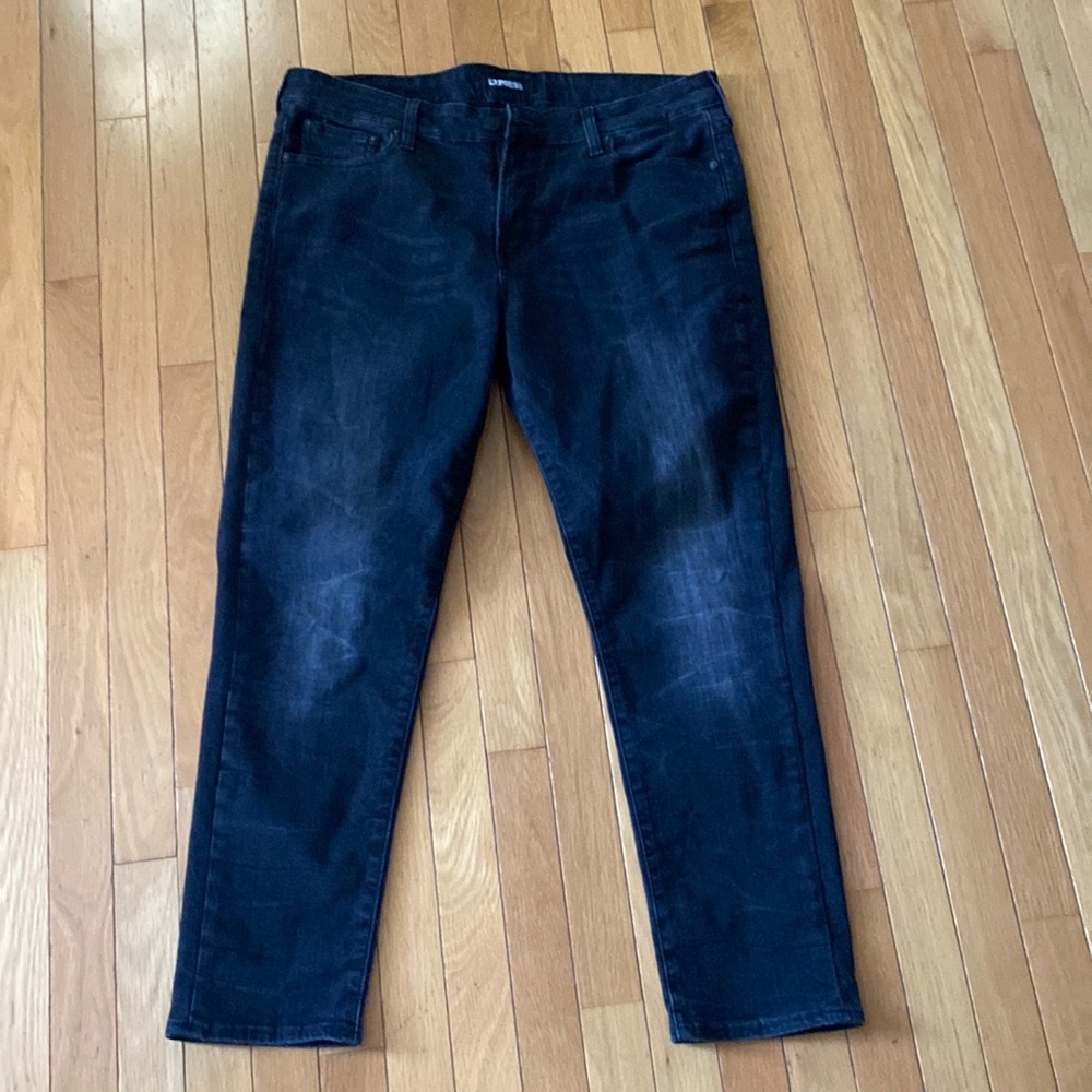 Mens Express black athletic slim jeans size 36/30